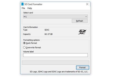 sd card formatting software